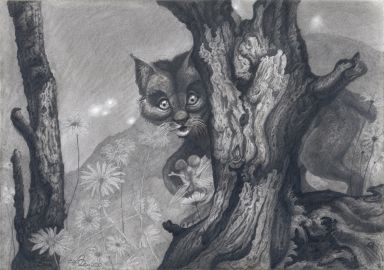 Дикий лесной котенок в аномальной зоне